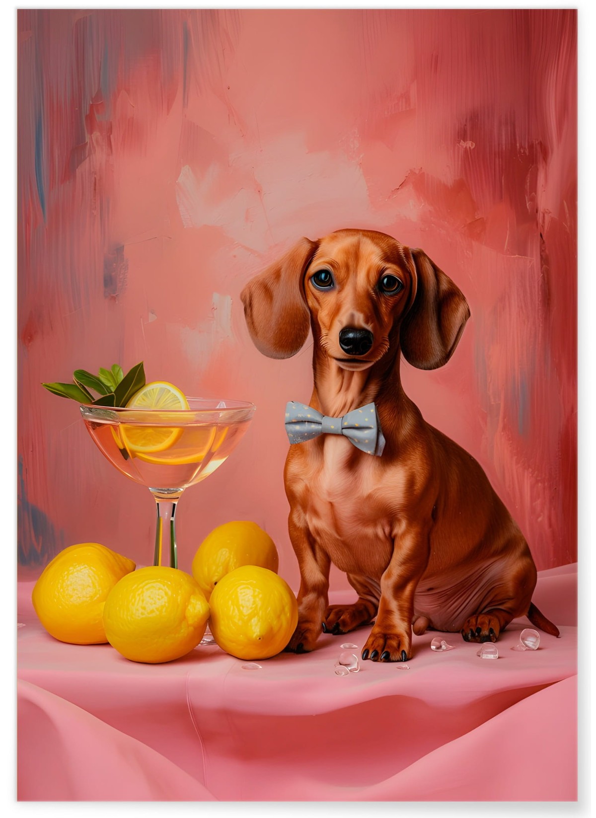 Affiche Le teckel à l'apéro