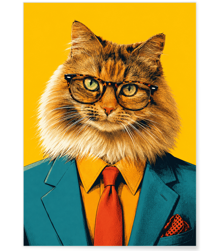 Affiche personnalisée animaux style Pop Art Vintage