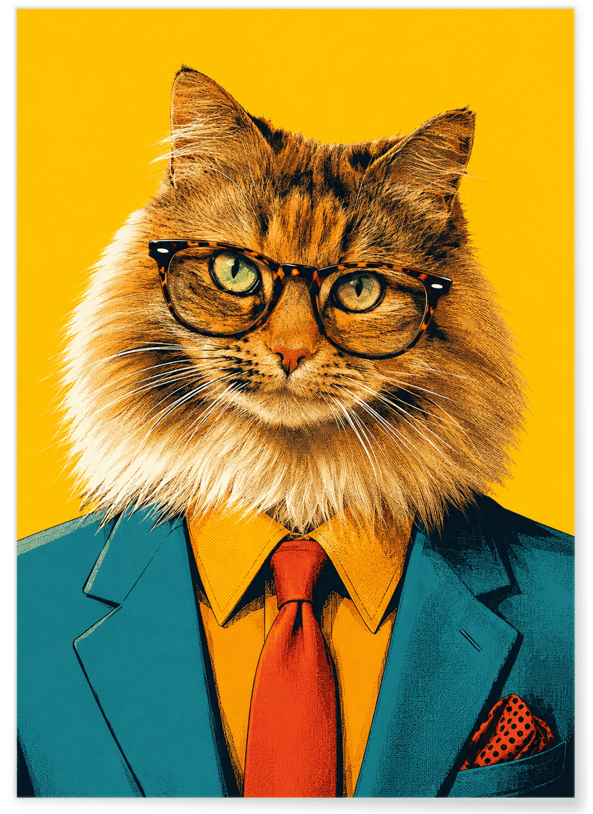 Affiche personnalisée animaux style Pop Art Vintage