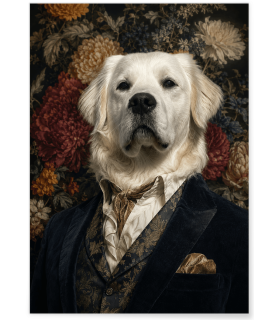 Affiche personnalisée animaux style Portrait d'époque
