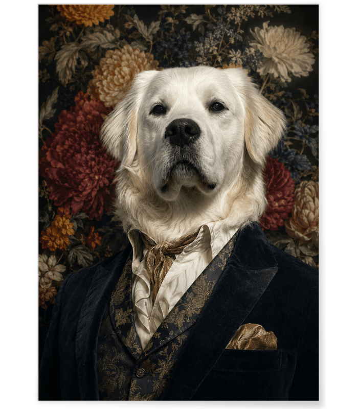 Affiche personnalisée animaux style Portrait d'époque