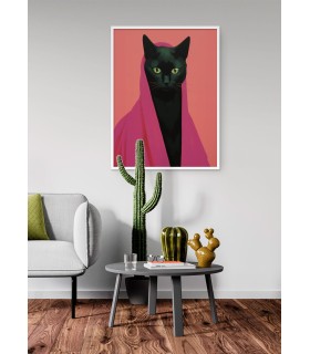 Affiche Le chat en rose