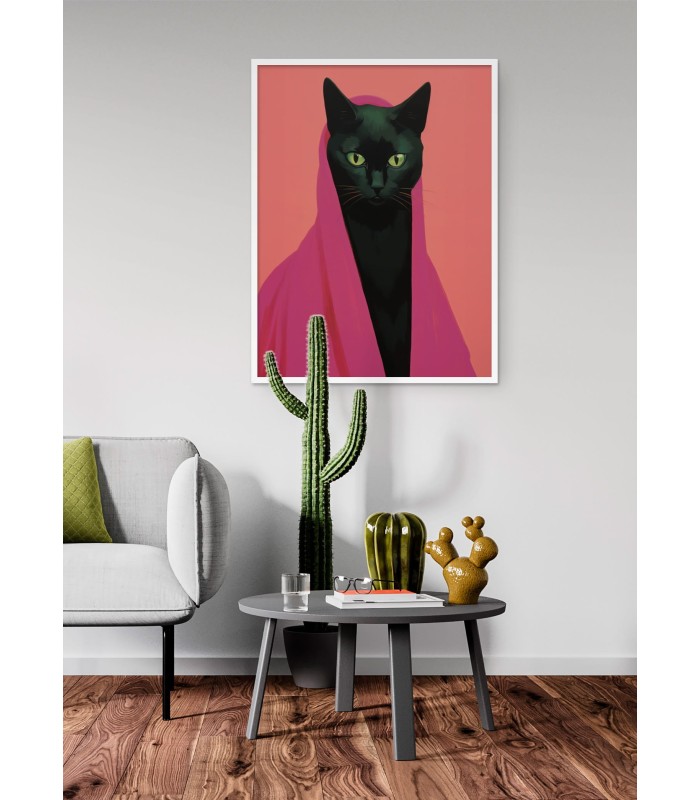 Affiche Le chat en rose