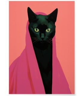 Affiche Le chat en rose