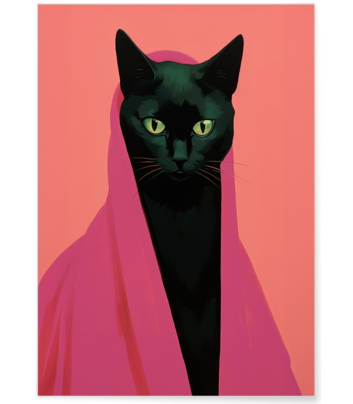 Affiche Le chat en rose