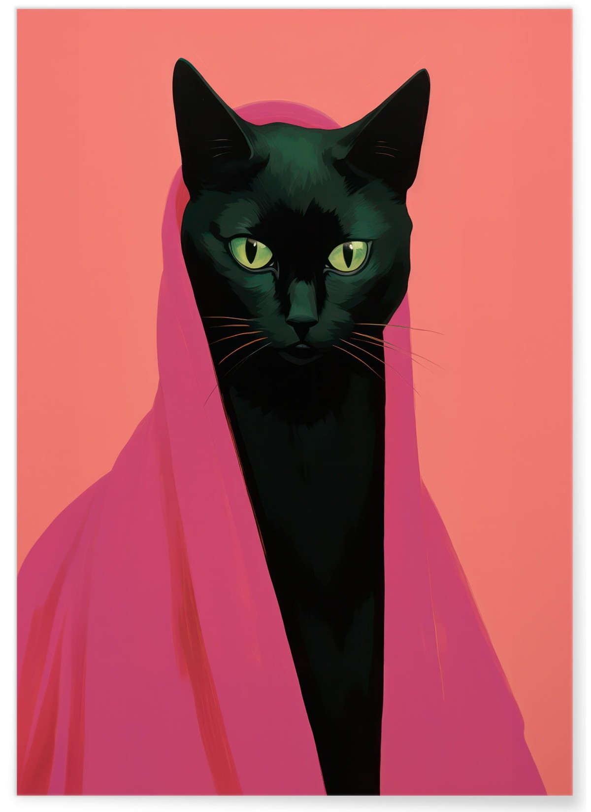 Affiche Le chat en rose