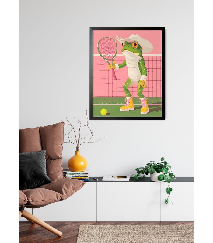 Affiche La grenouille au tennis