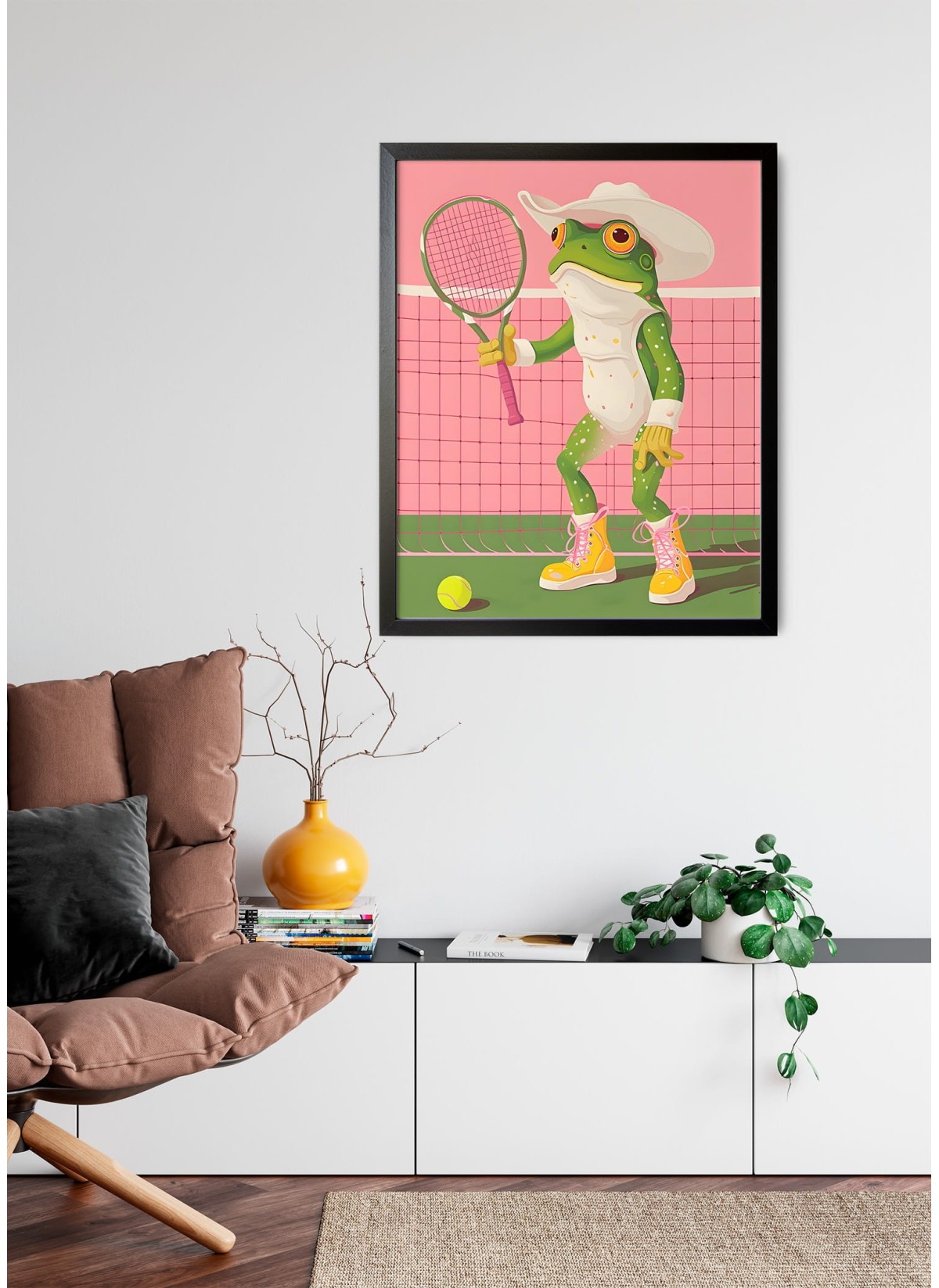 Affiche La grenouille au tennis