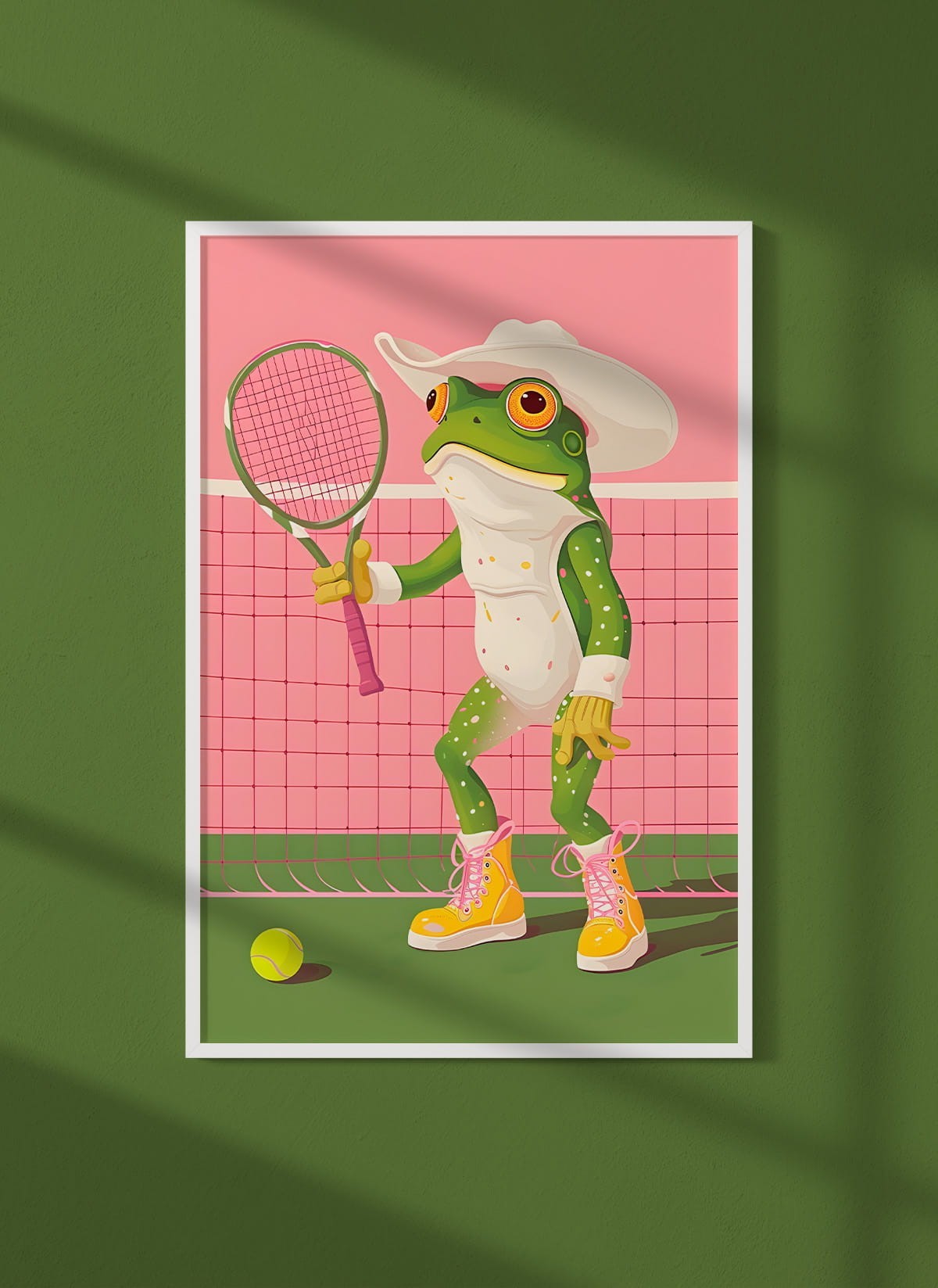Affiche La grenouille au tennis