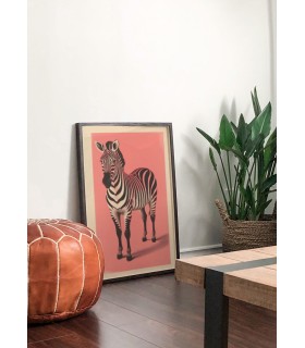 Affiche Le zèbre rose