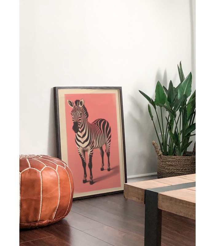 Affiche Le zèbre rose