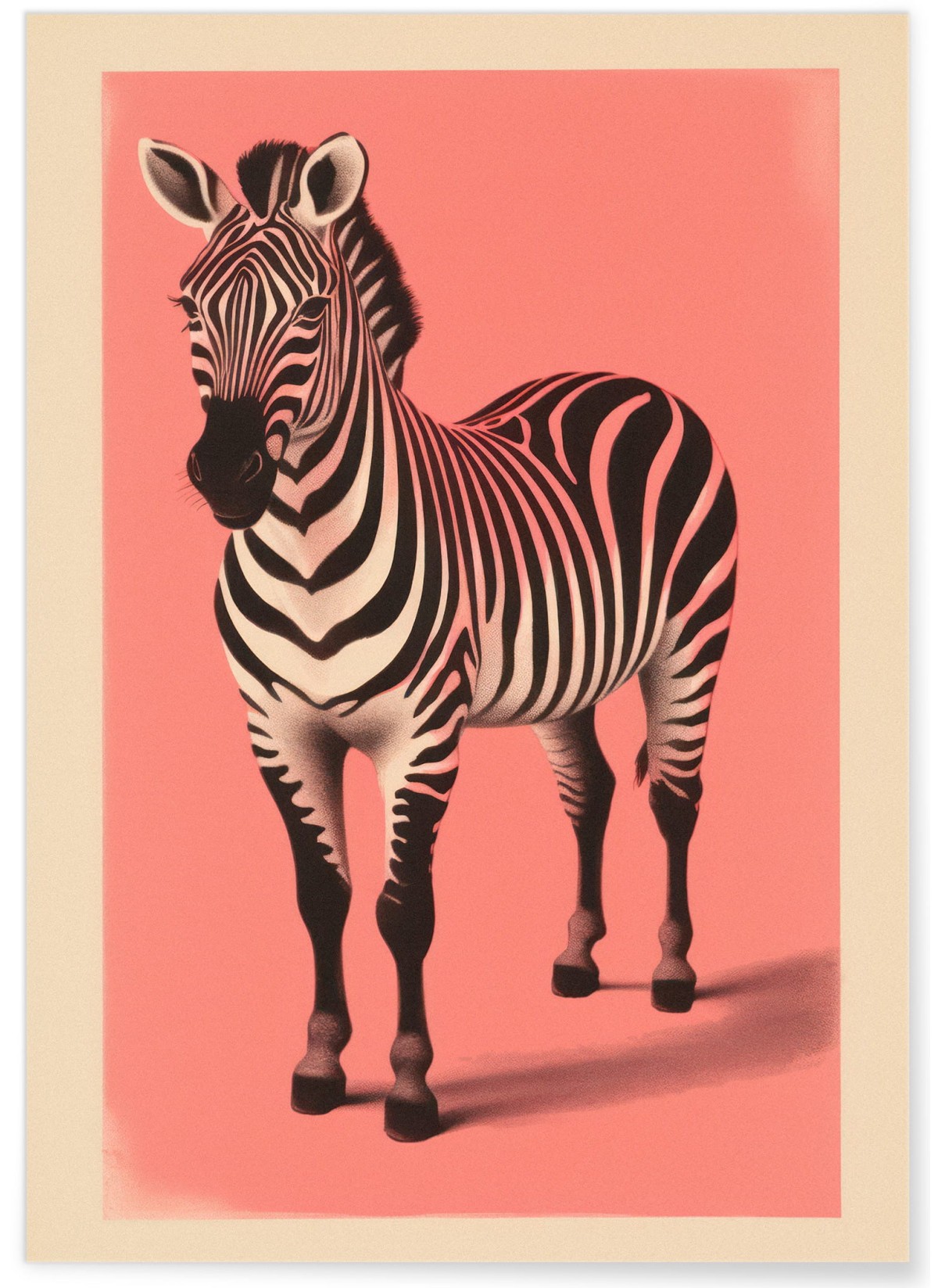 Affiche Le zèbre rose