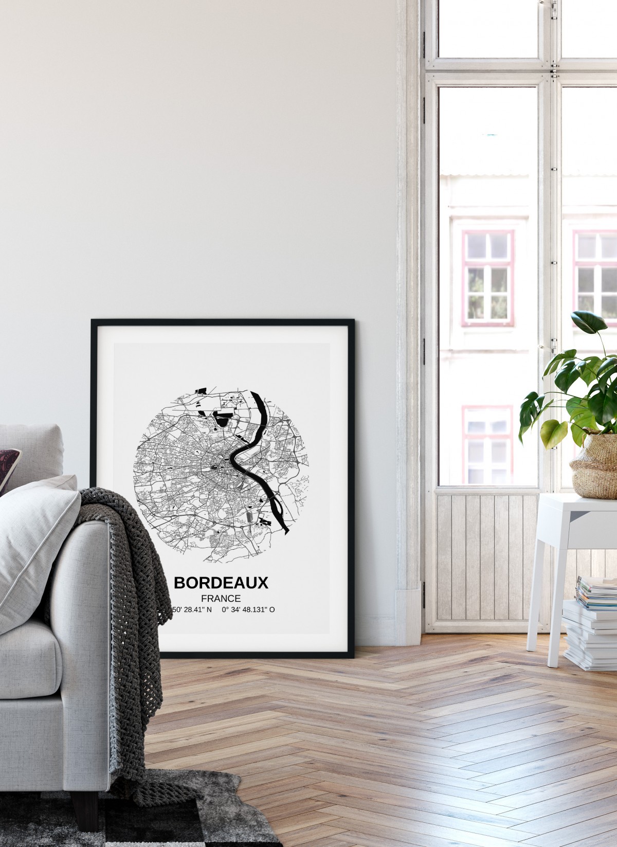 Poster Carte Bordeaux