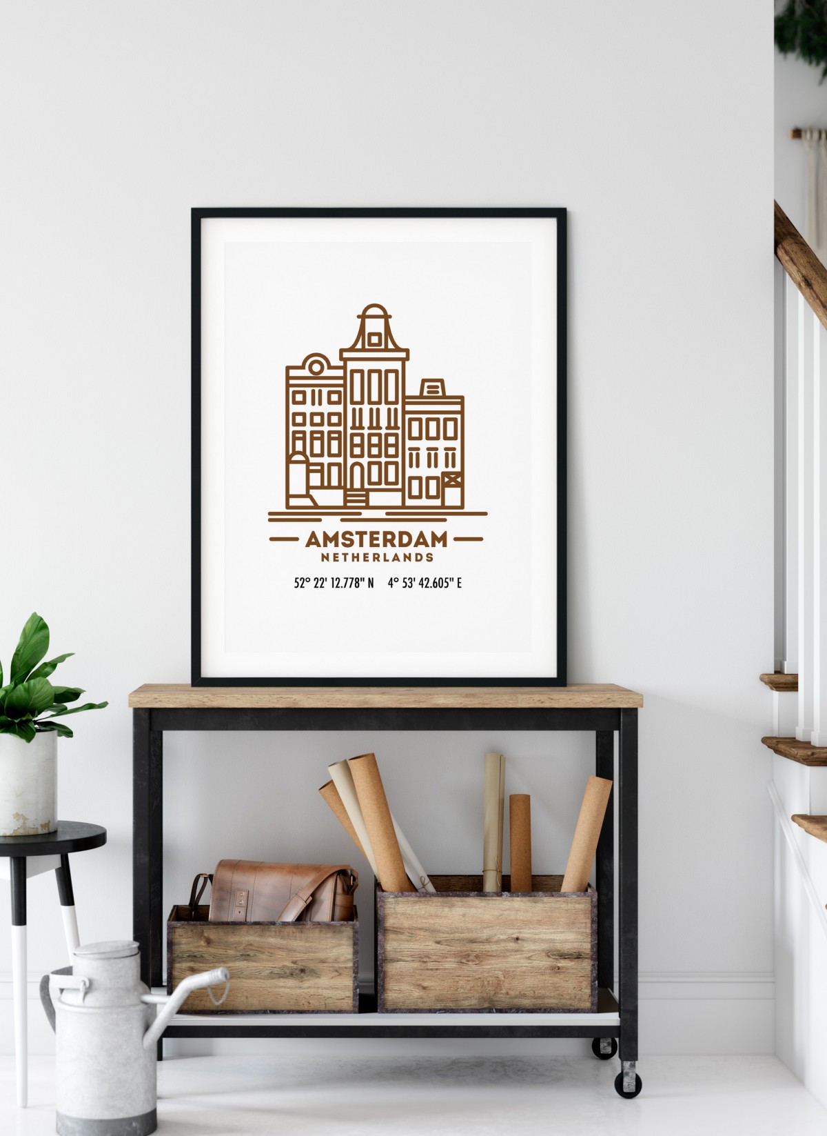 Poster Coordonnées Amsterdam
