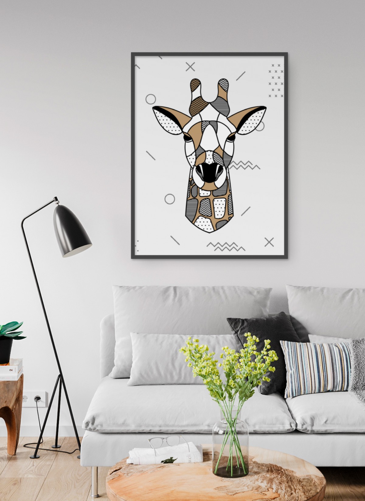 Affiche Girafe scandinave