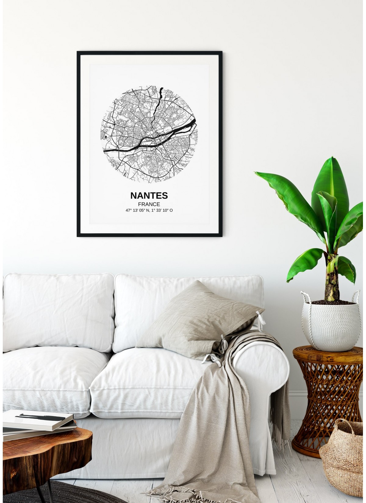 Affiche Carte Nantes