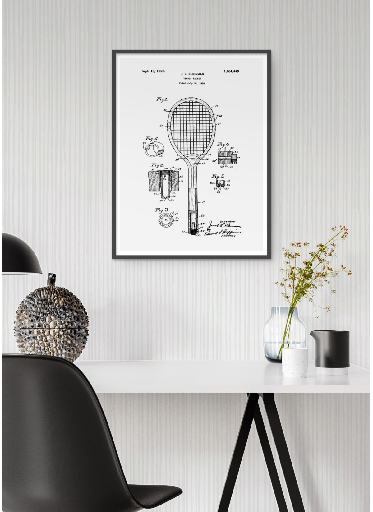 Affiche Brevet raquette tennis
