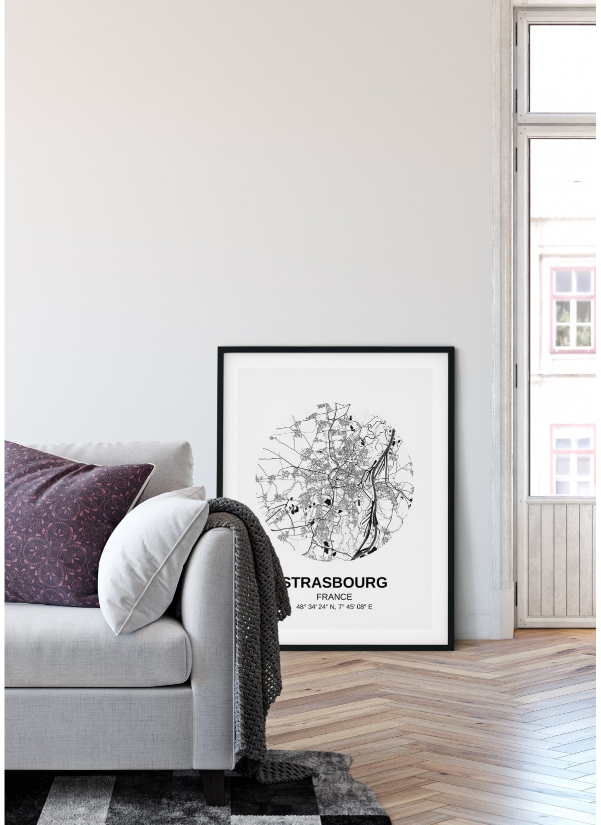 Affiche Carte Strasbourg
