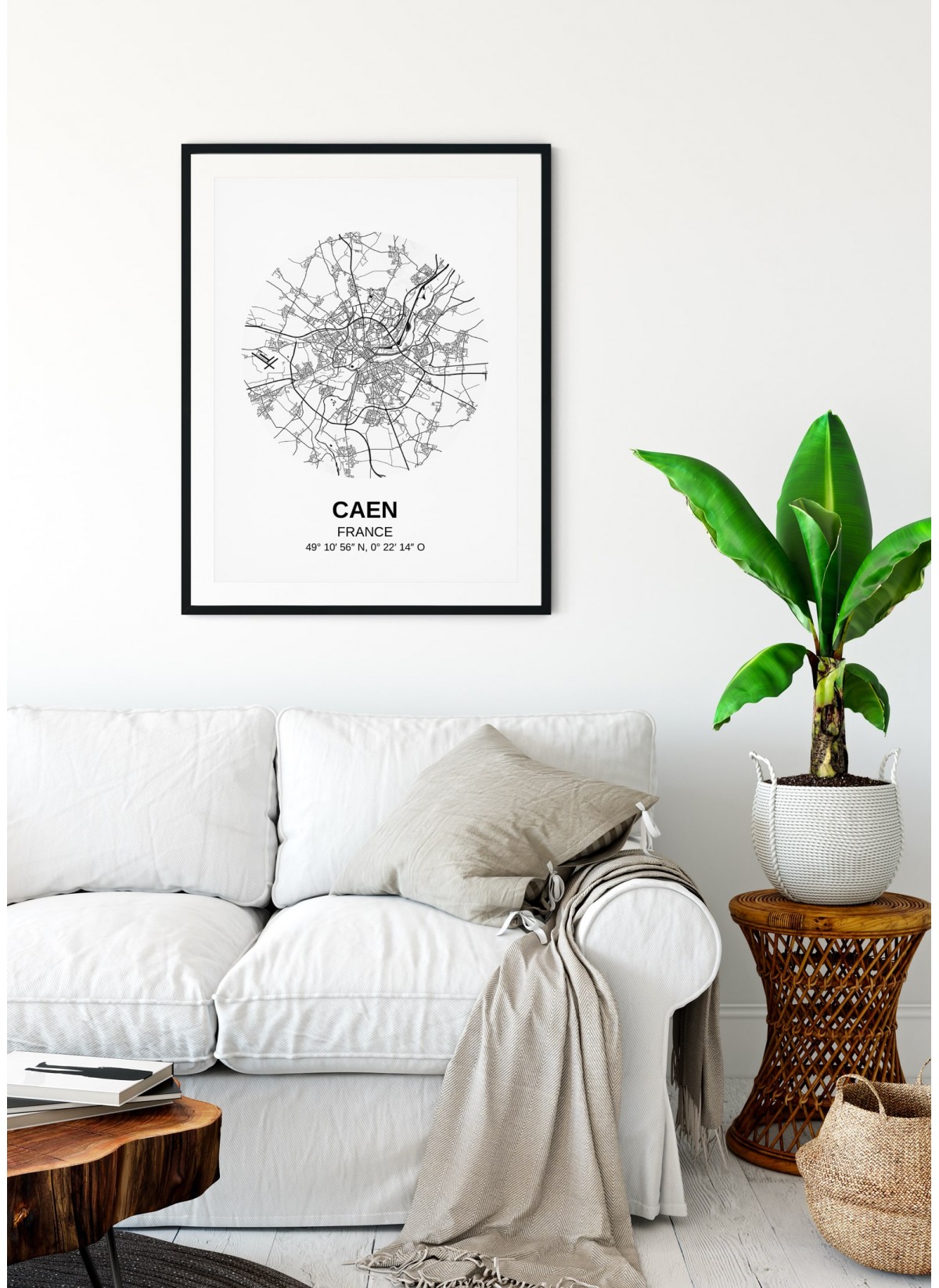 Affiche Carte Caen
