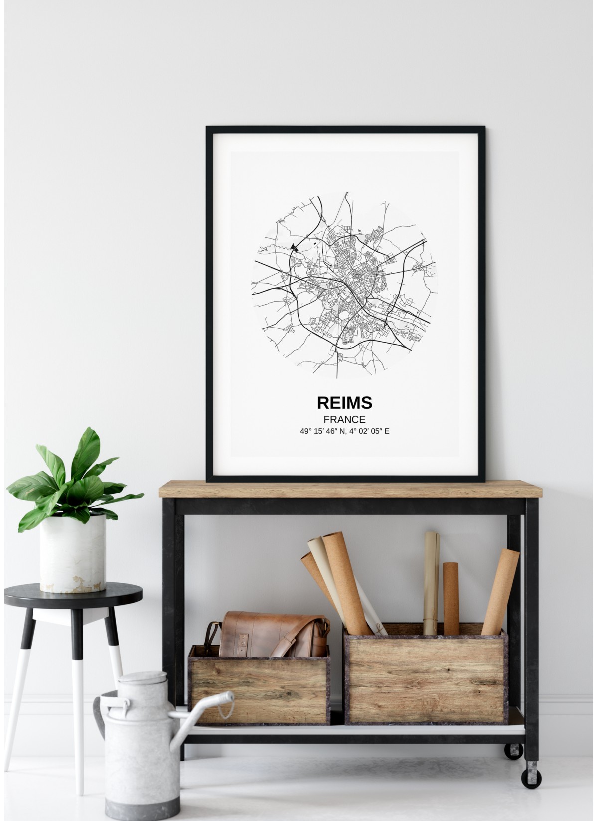 Affiche Carte Reims