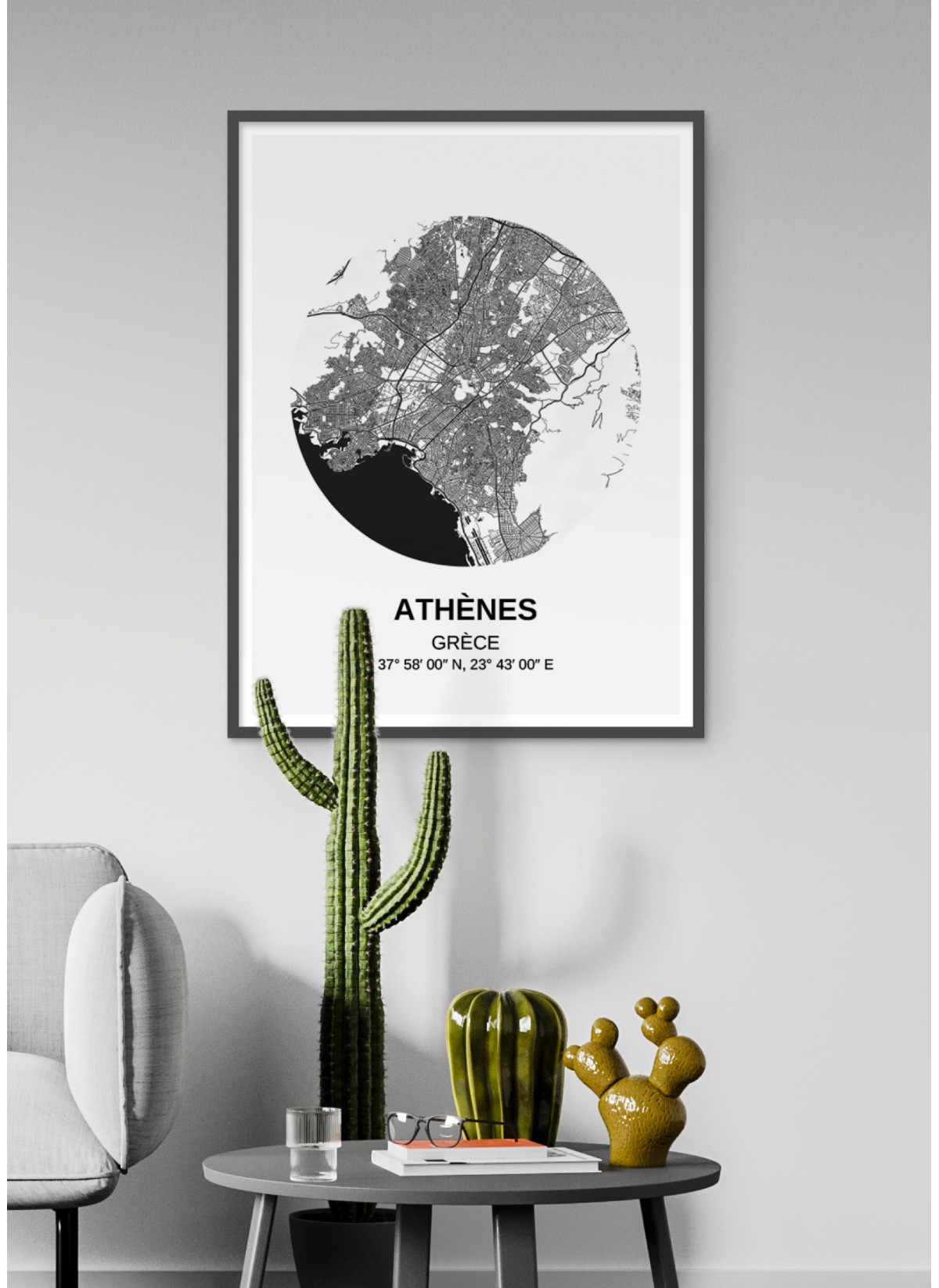 Affiche Carte Athènes