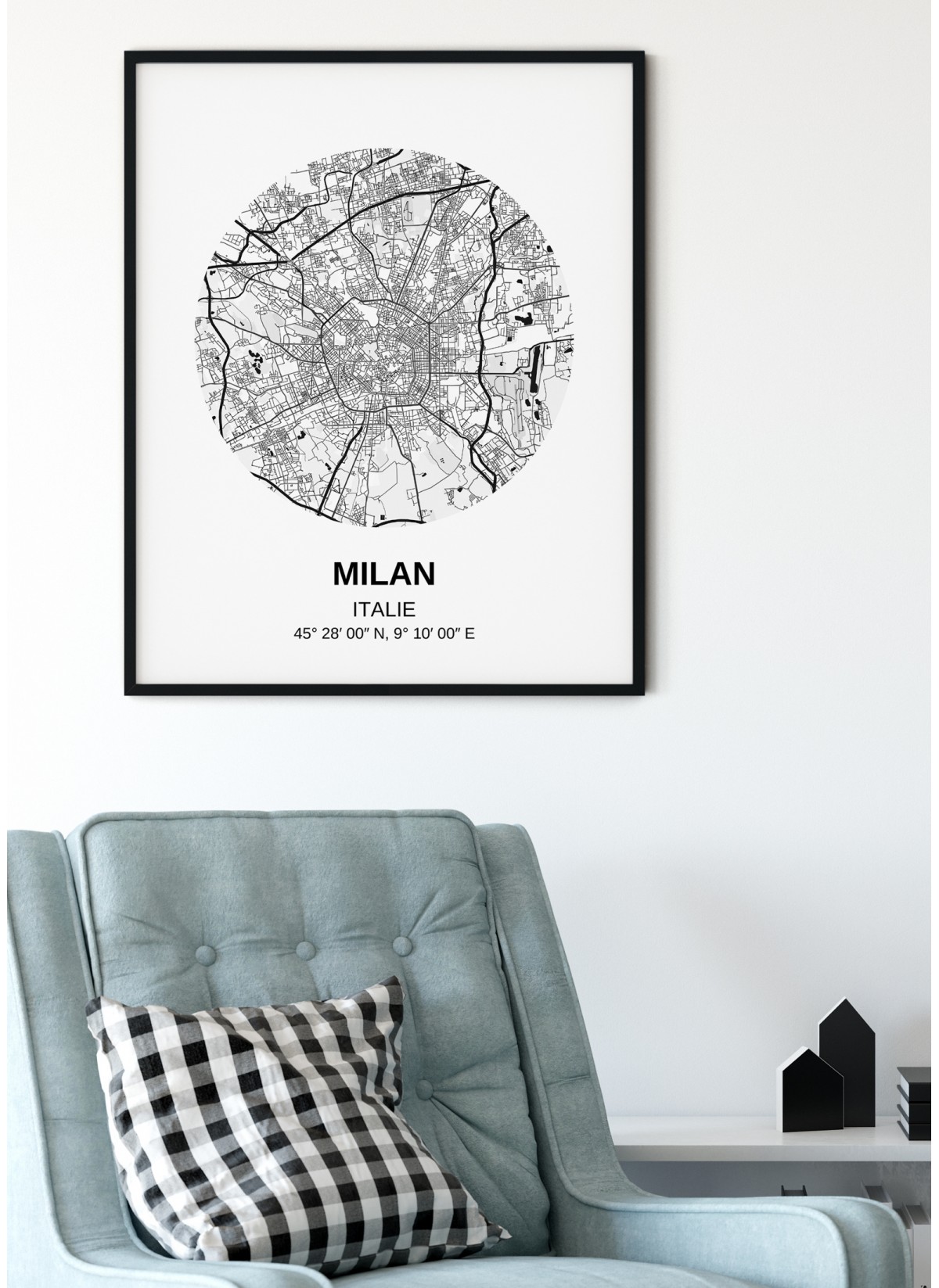 Affiche Carte Milan