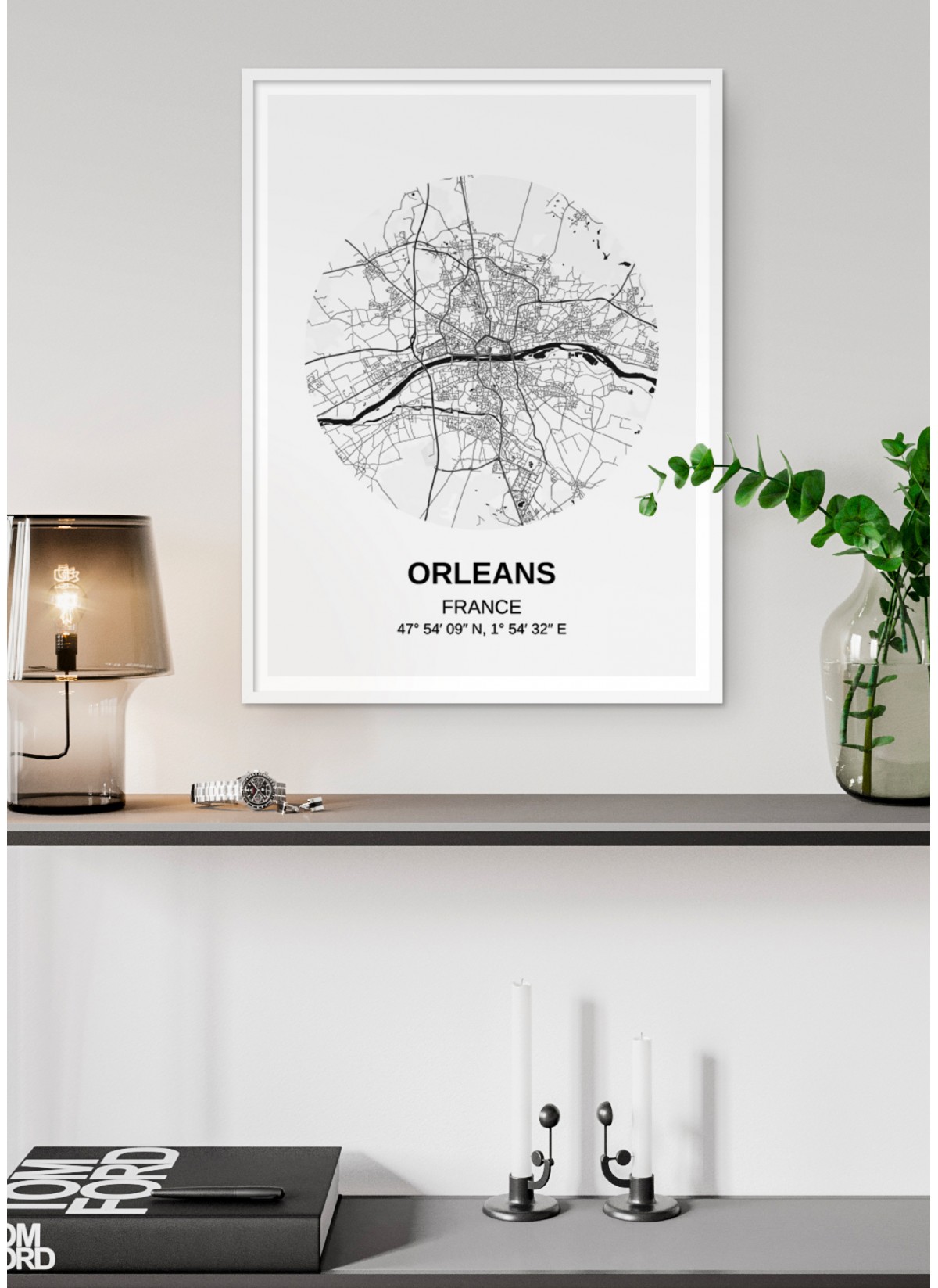 Affiche Carte Orléans