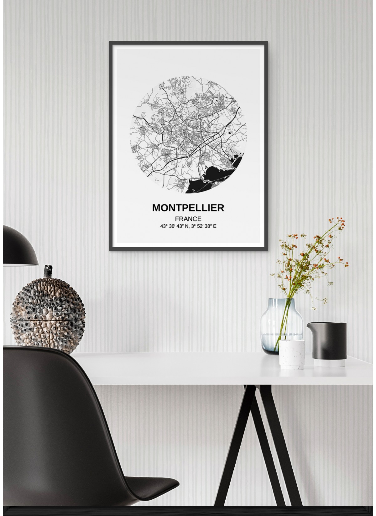Affiche Carte Montpellier