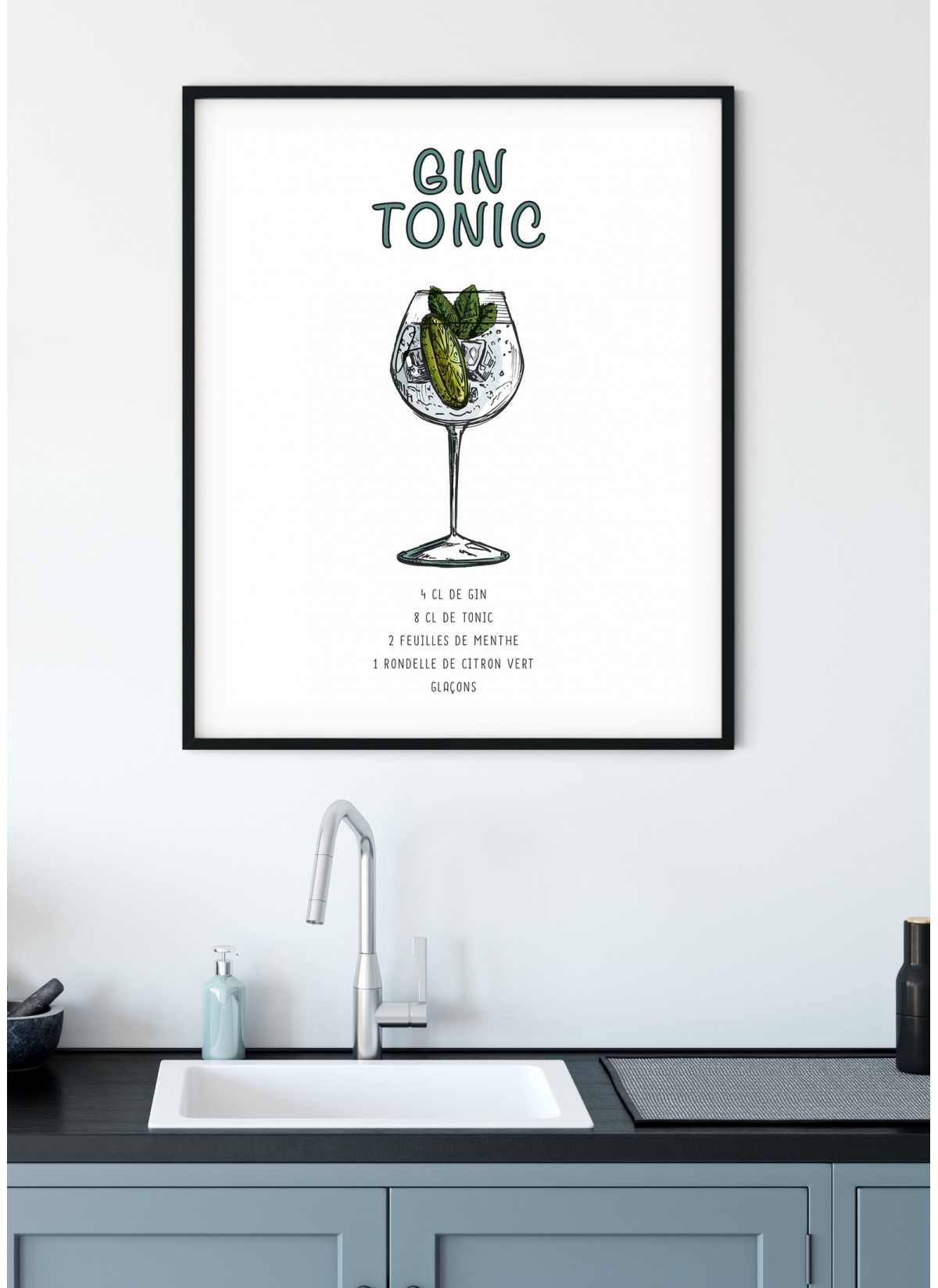 Affiche Cocktail Gin Tonic