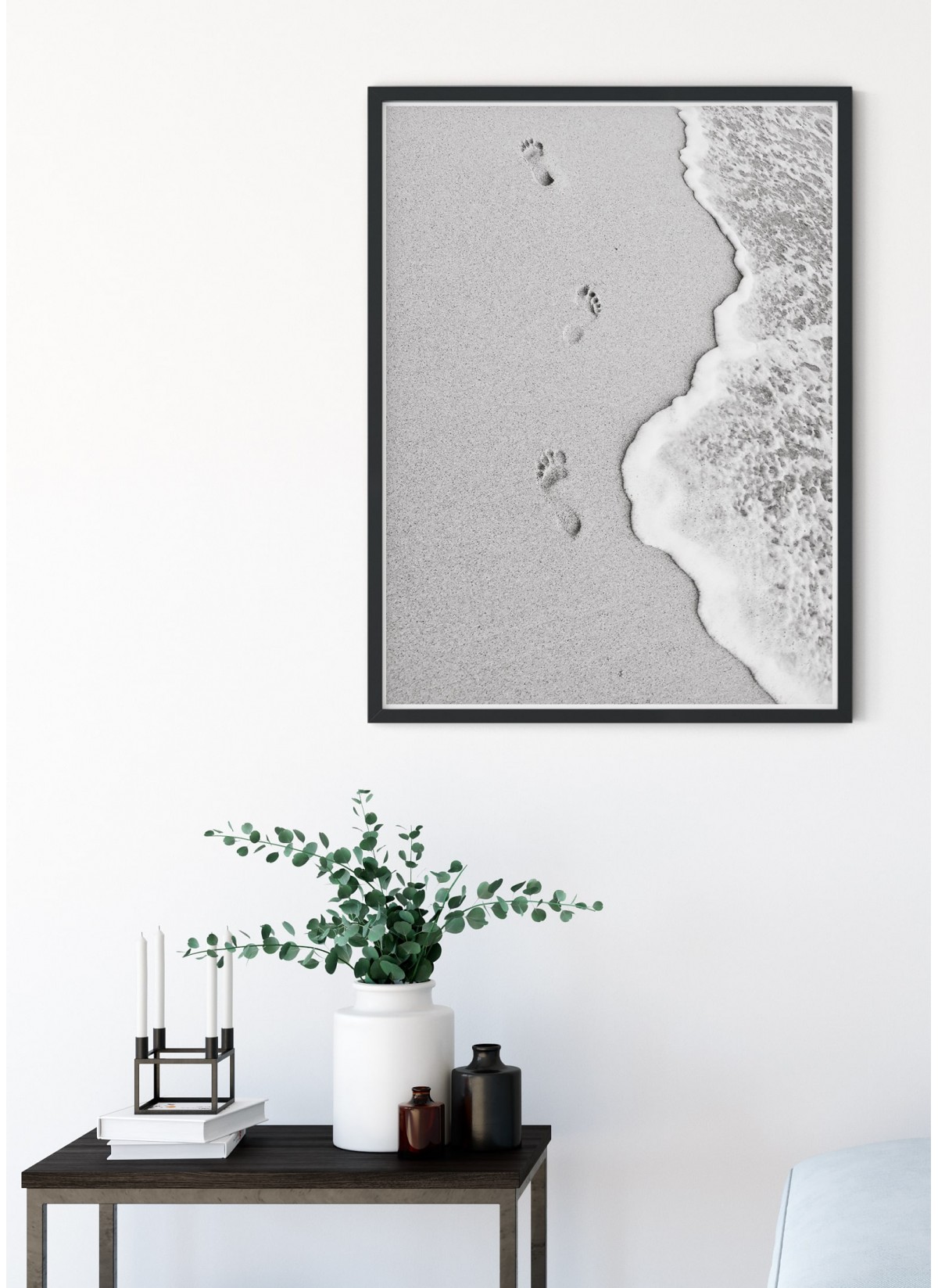 Affiche Nature Plage noir et blanc