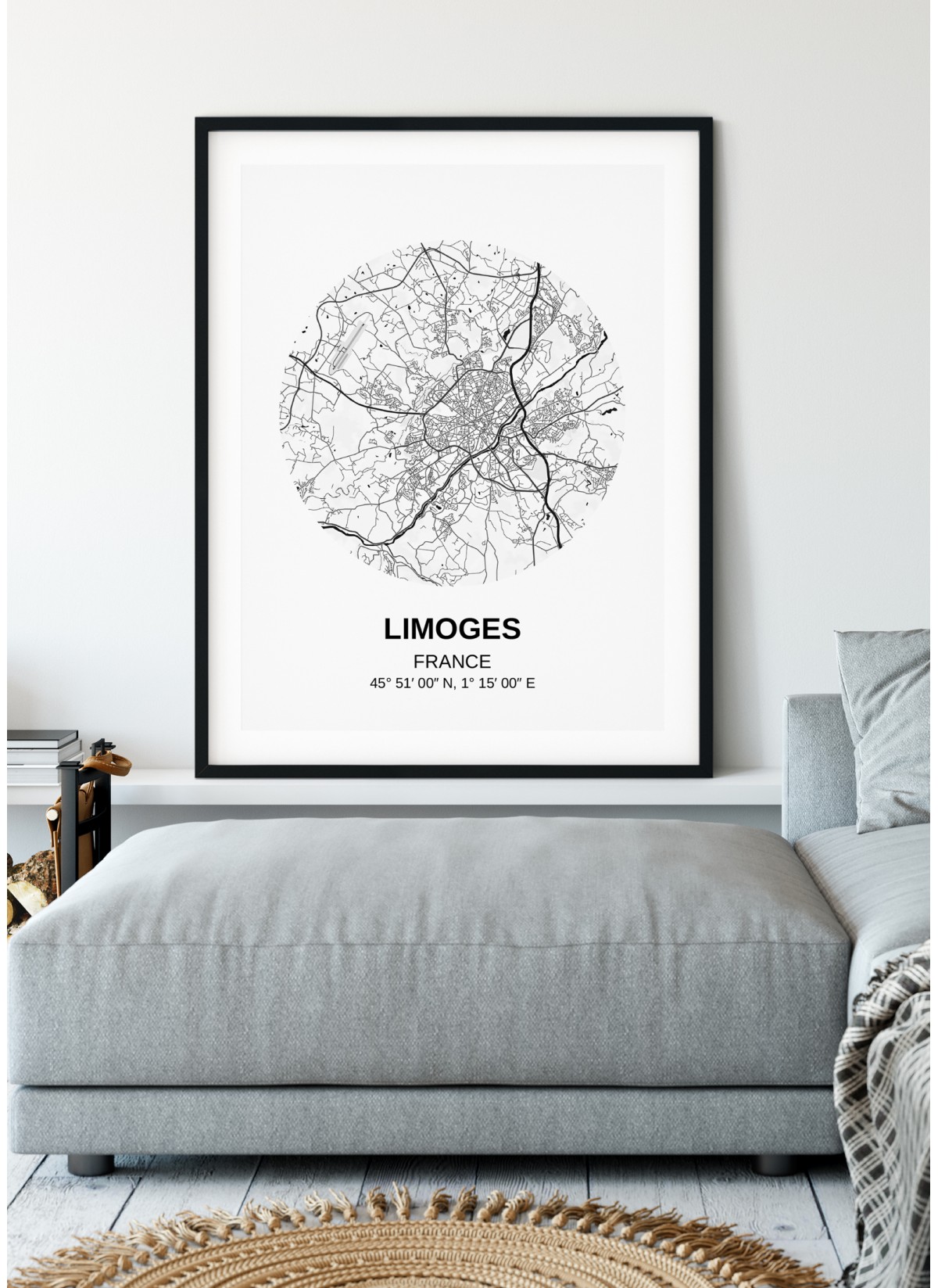 Affiche Carte Limoges