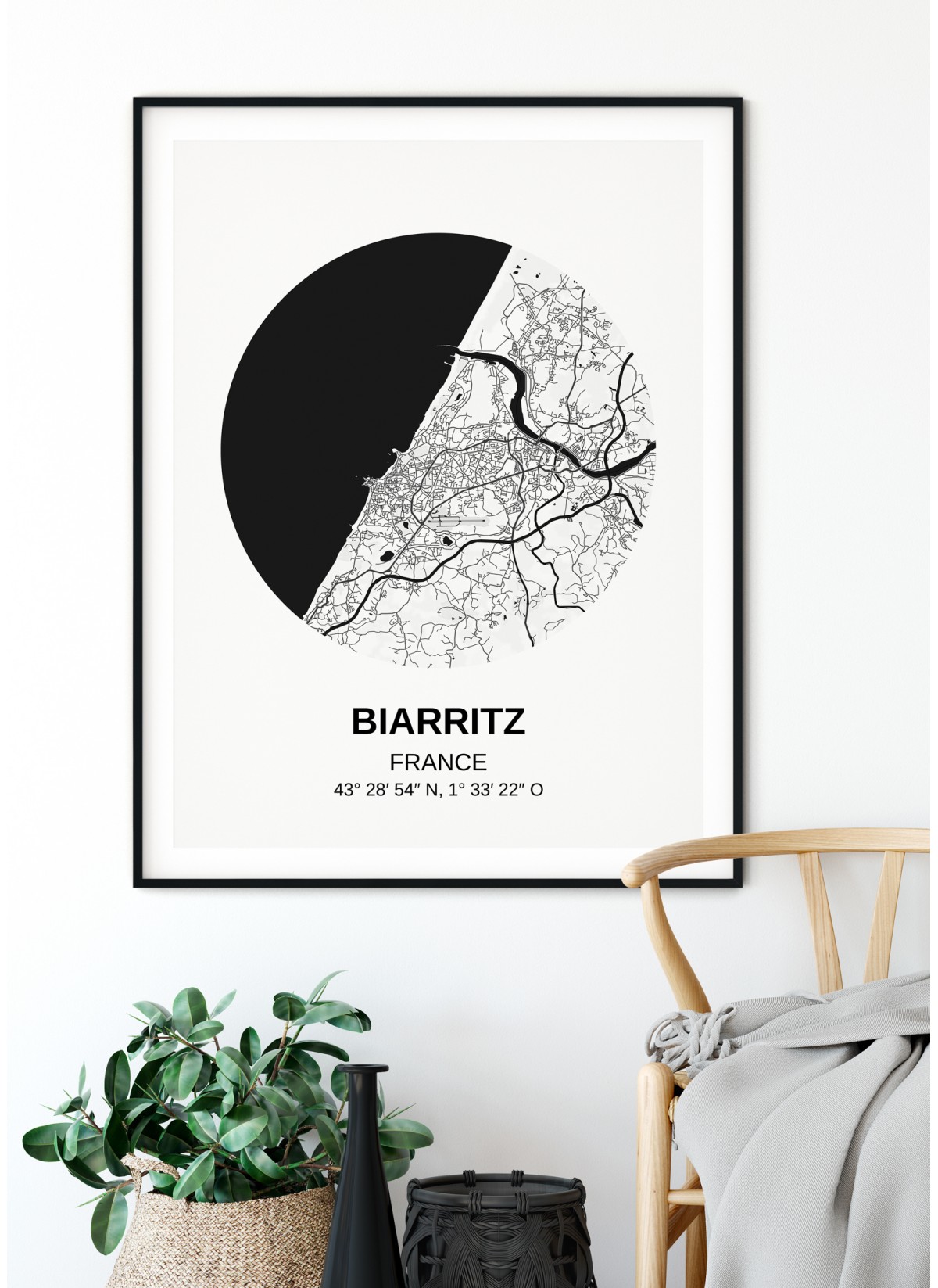 Affiche Carte Biarritz