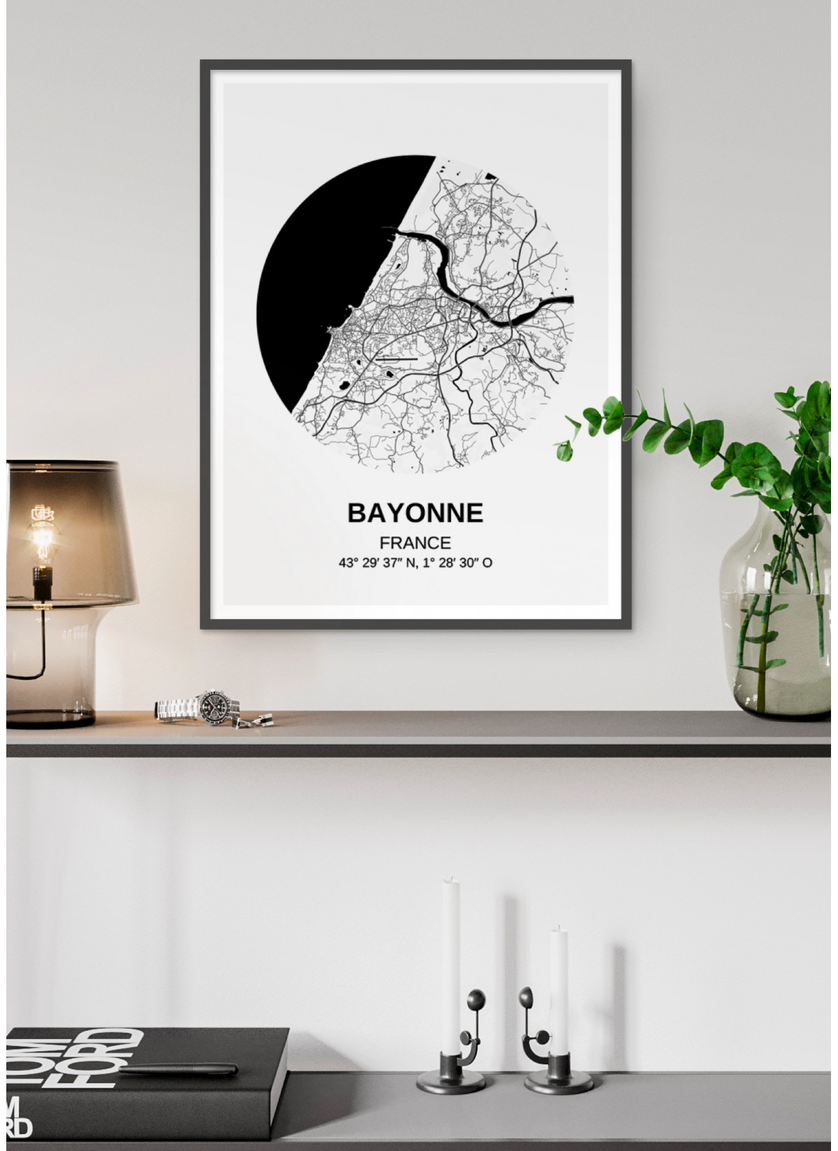 Affiche Carte Bayonne