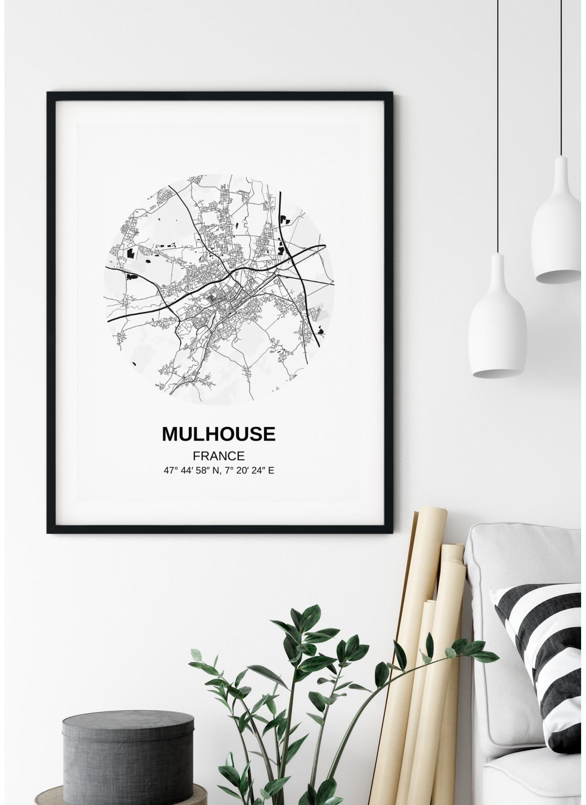 Affiche Carte Mulhouse