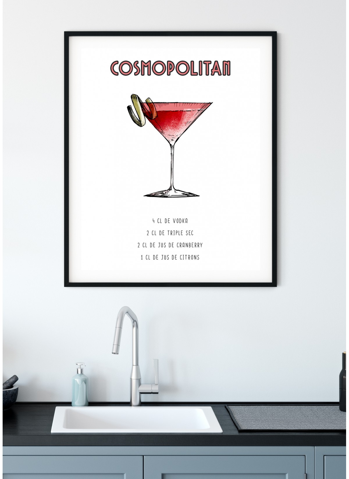 Affiche Cocktail Cosmopolitan