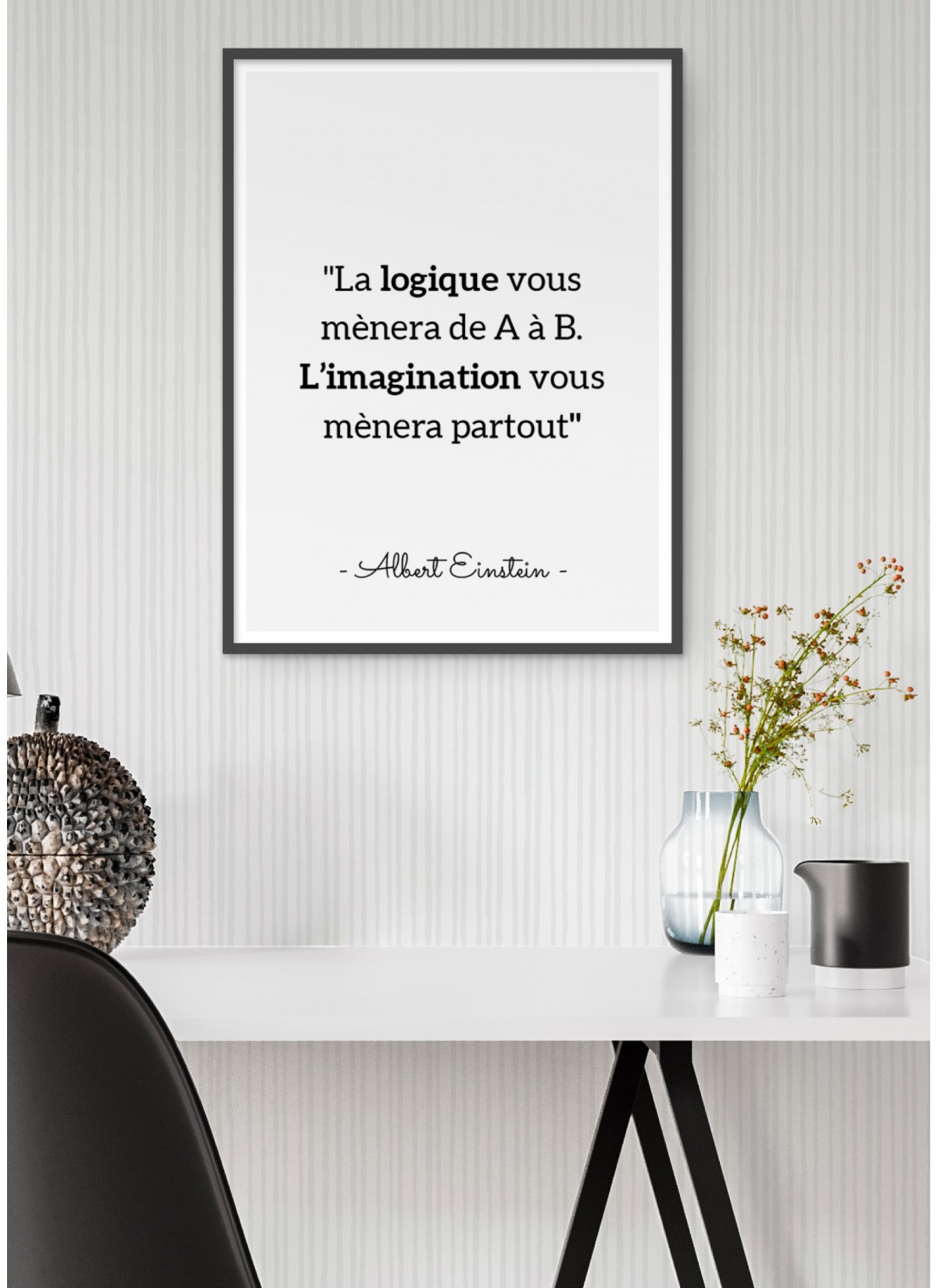 Affiche Einstein  "La logique vous mènera..."