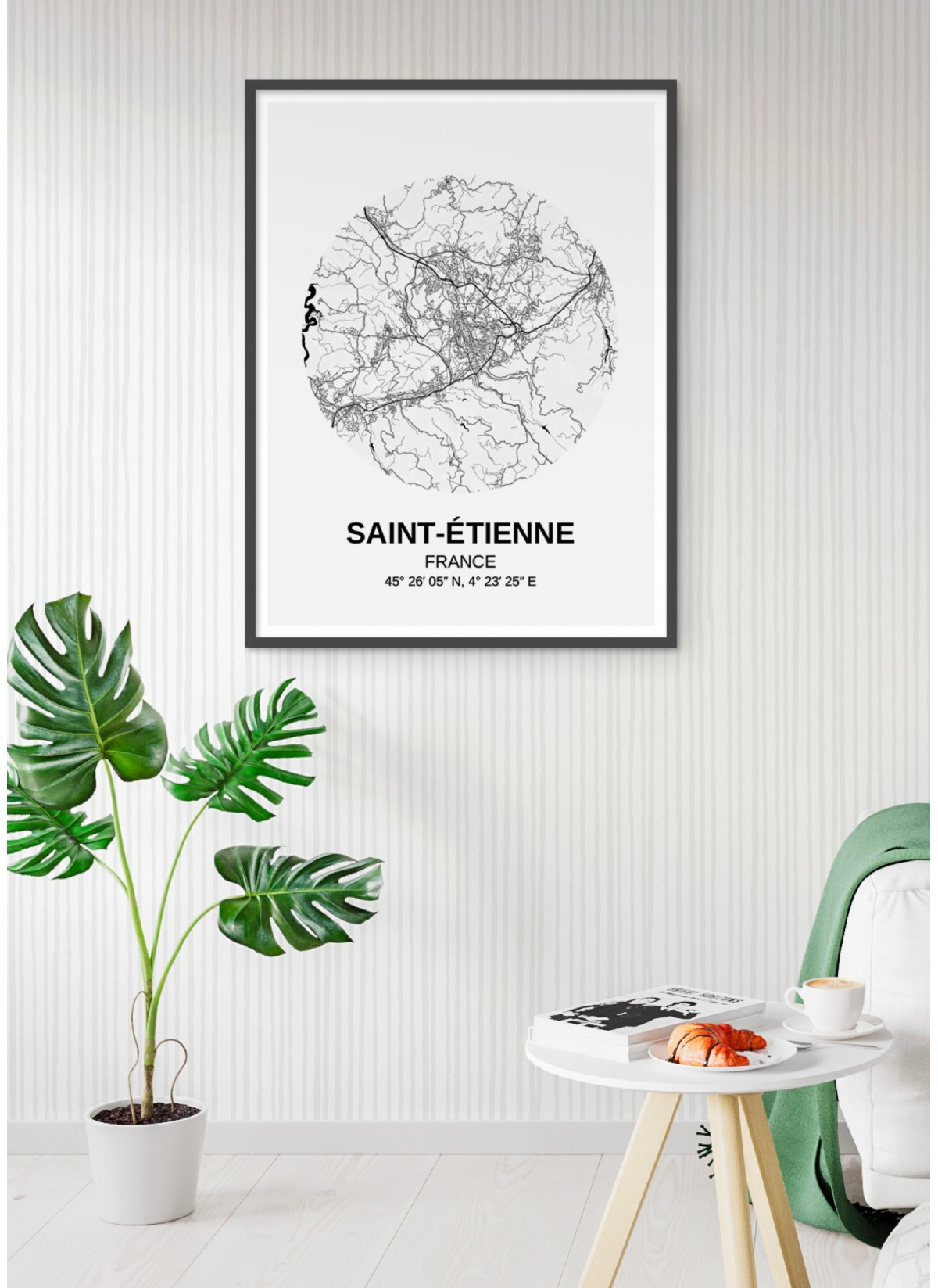Affiche Carte Saint-Etienne