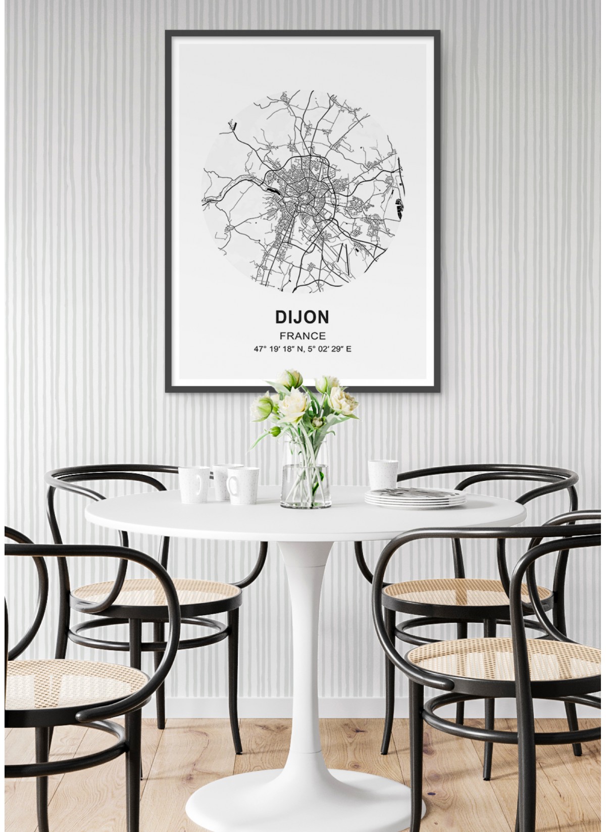 Affiche Carte Dijon