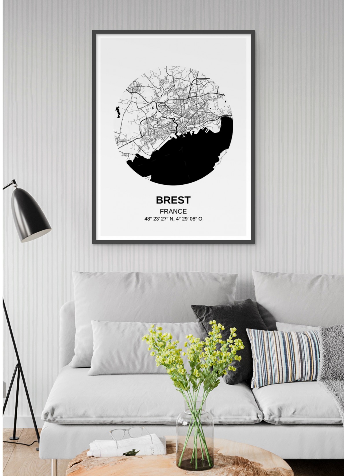 Affiche Carte Brest