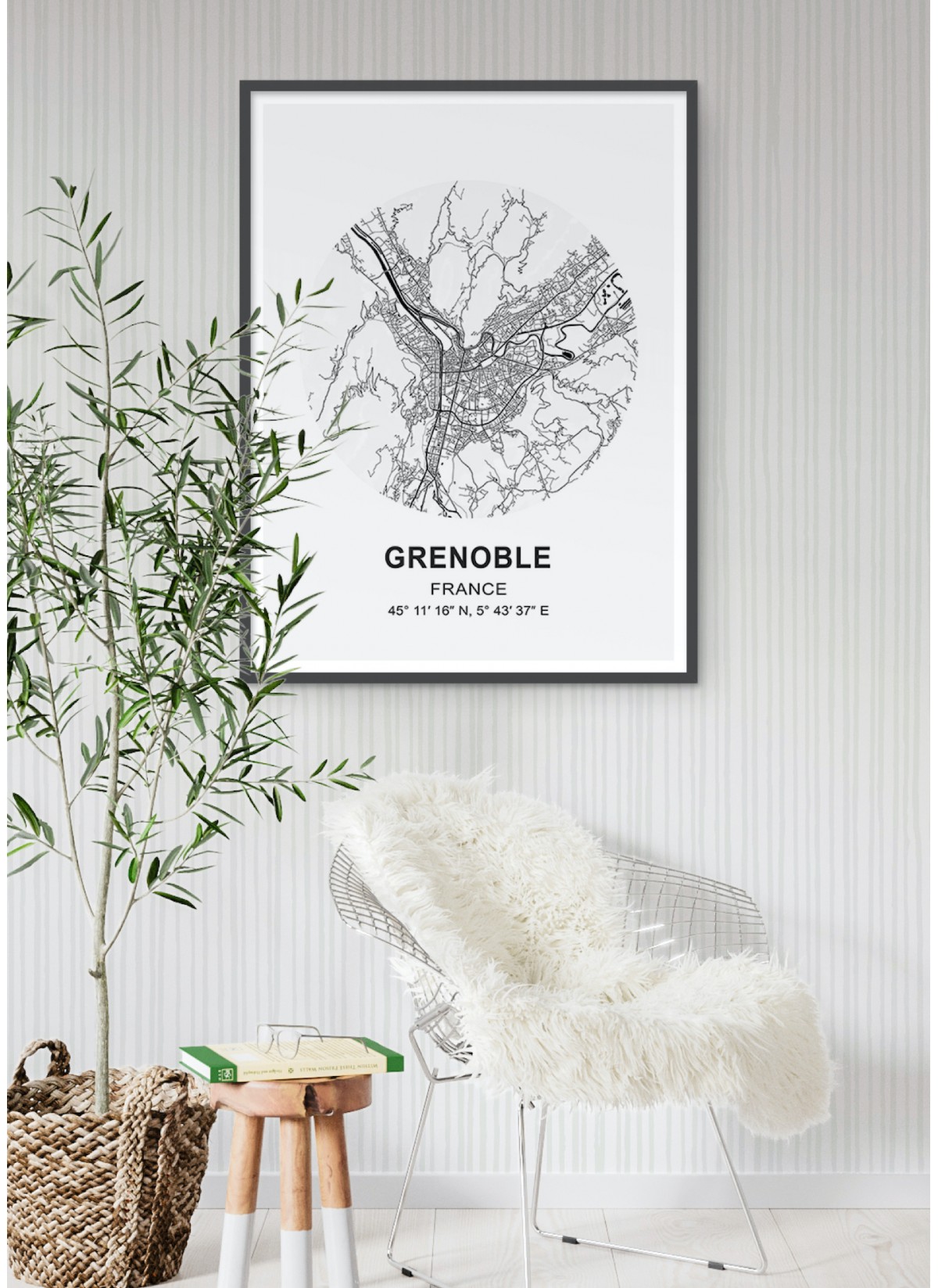 Affiche Carte Grenoble