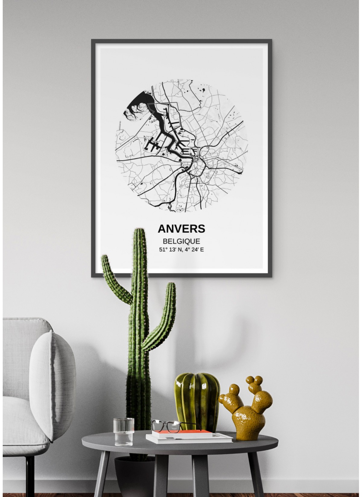 Affiche Carte Anvers
