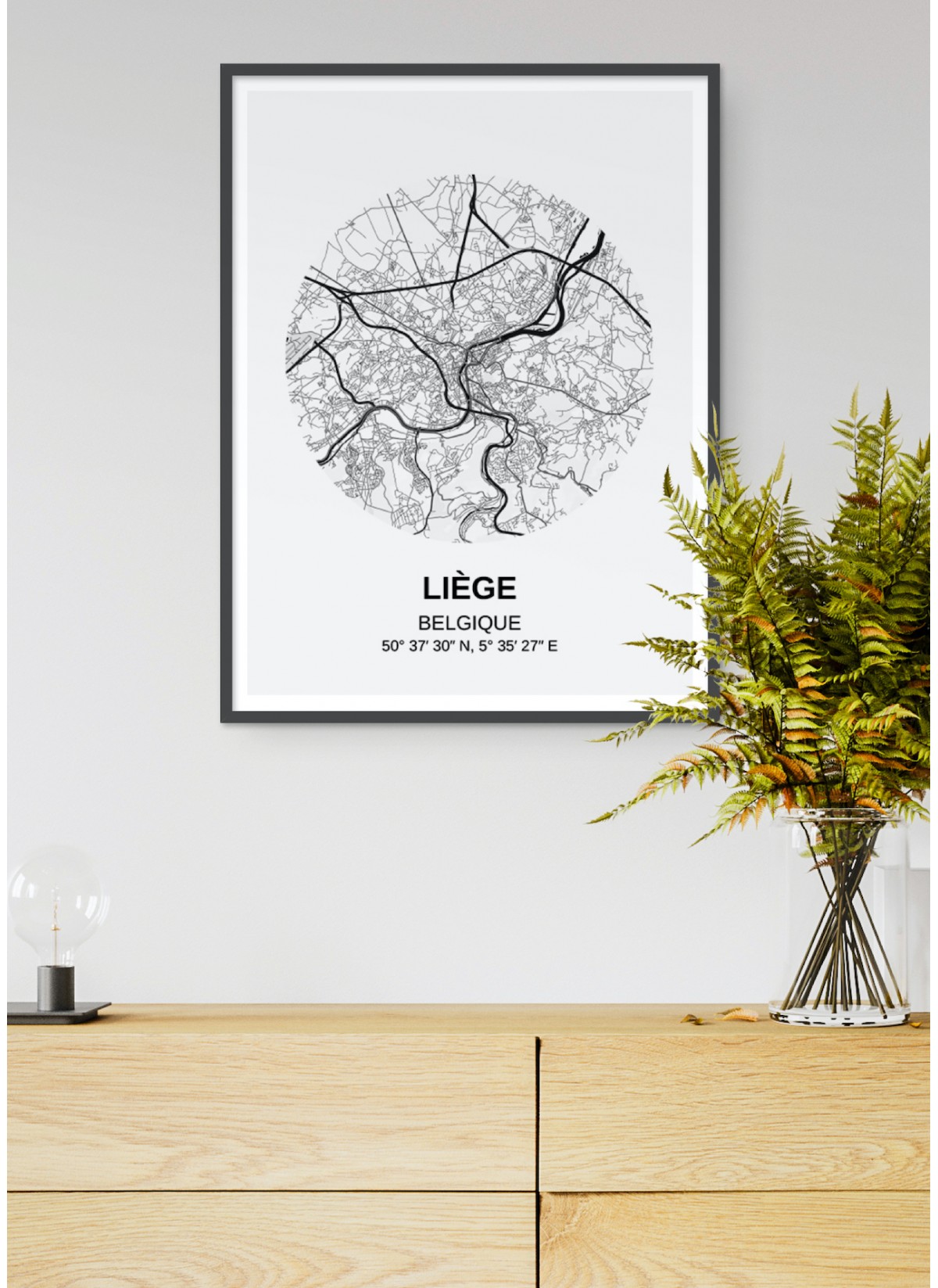 Affiche Carte Liège