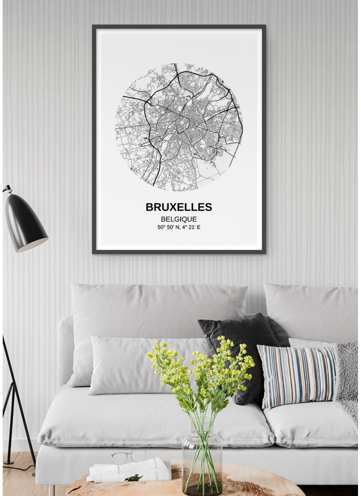 Affiche Carte Bruxelles