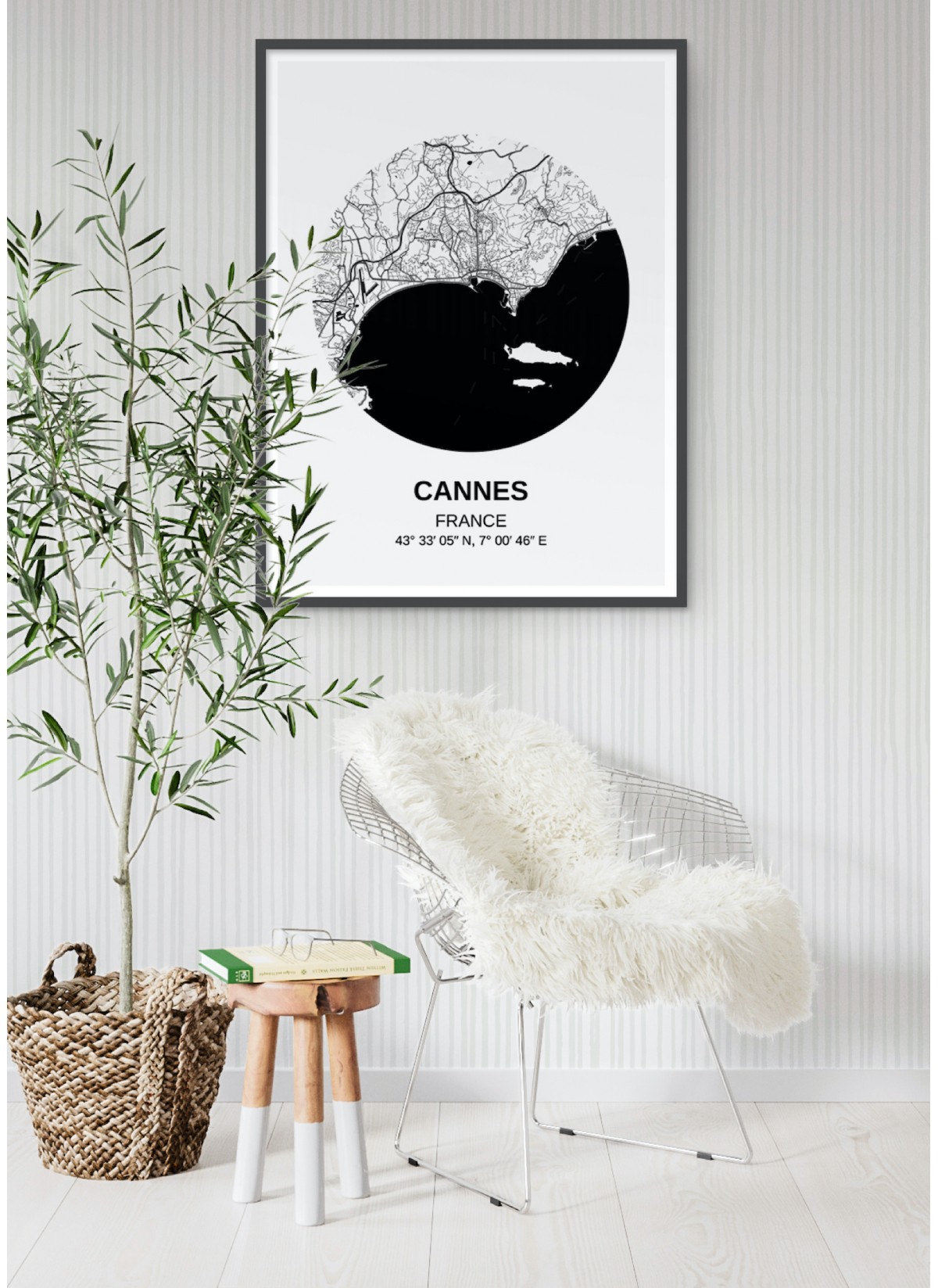 Affiche Carte Cannes