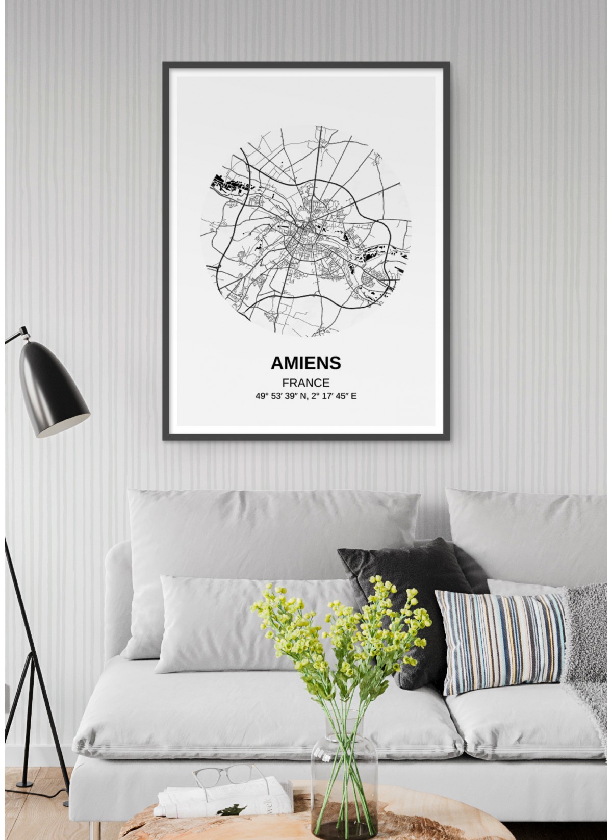 Affiche Carte Amiens