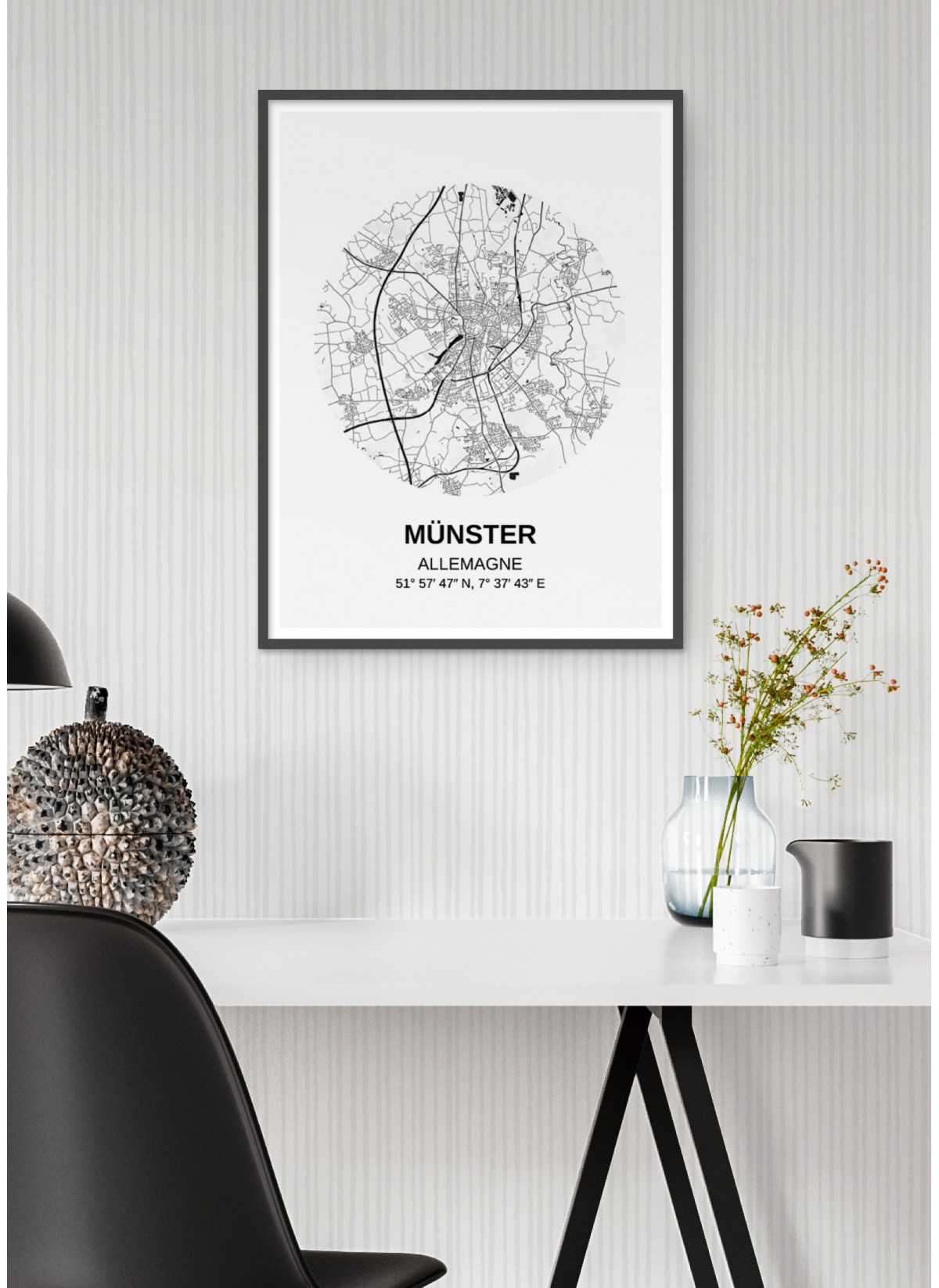 Affiche Carte Münster