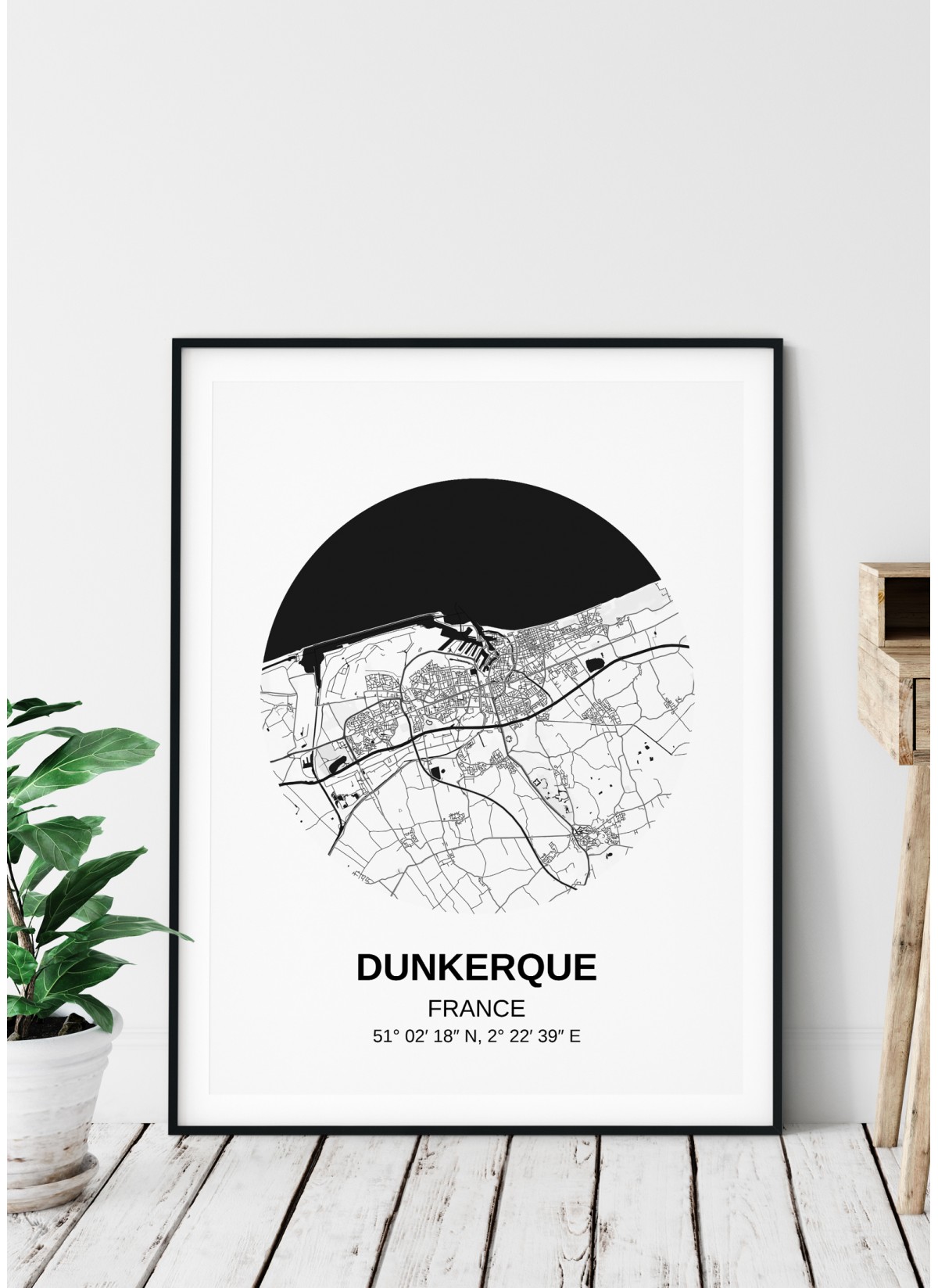 Affiche Carte Dunkerque