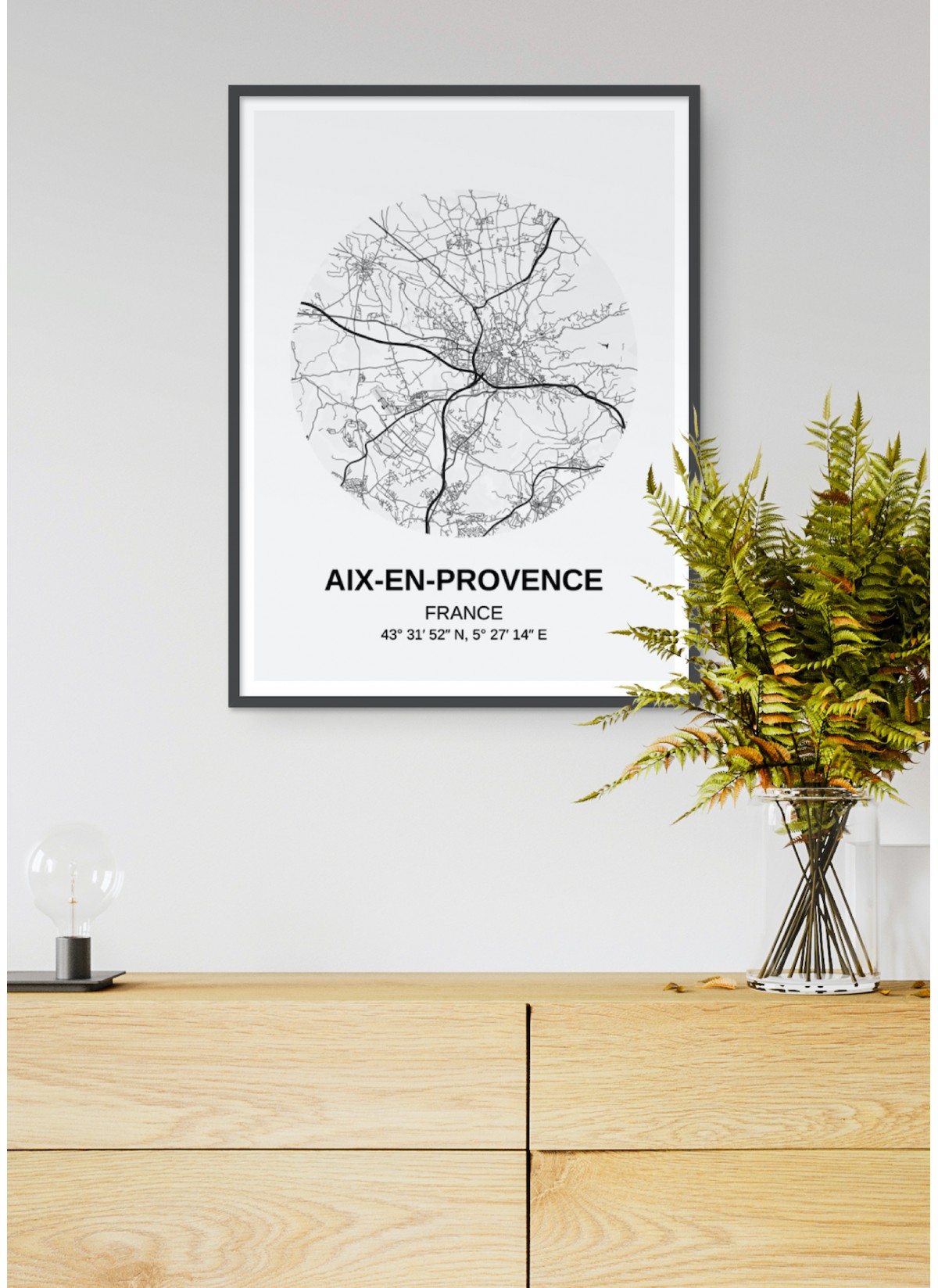 Affiche Carte Aix-en-Provence
