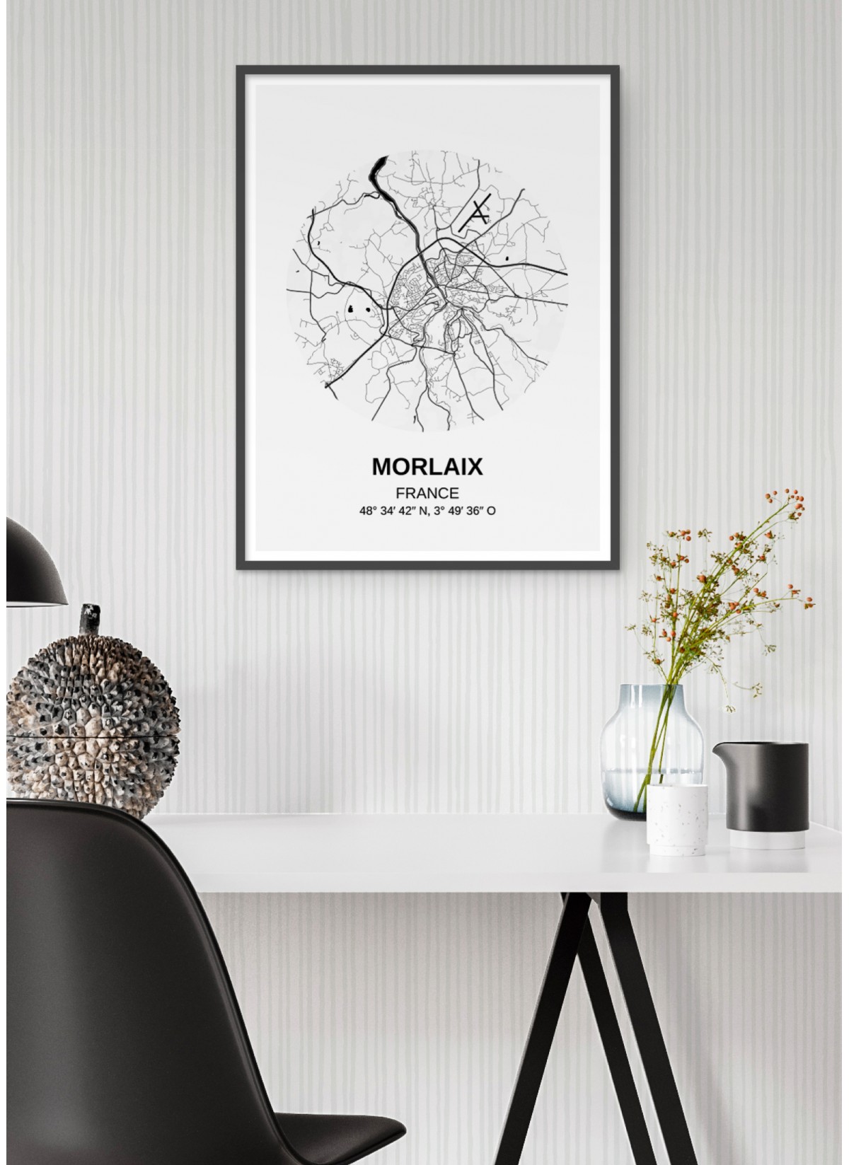 Affiche Carte Morlaix
