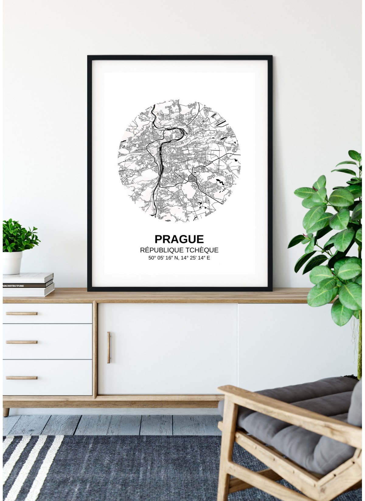 Affiche Carte Prague